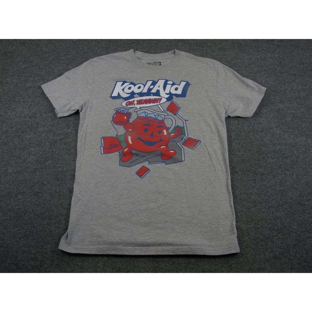 Kool-Aid Man Oh Yeah Graphic T-Shirt Mens Medium Gray Heather Engine Retro #2063